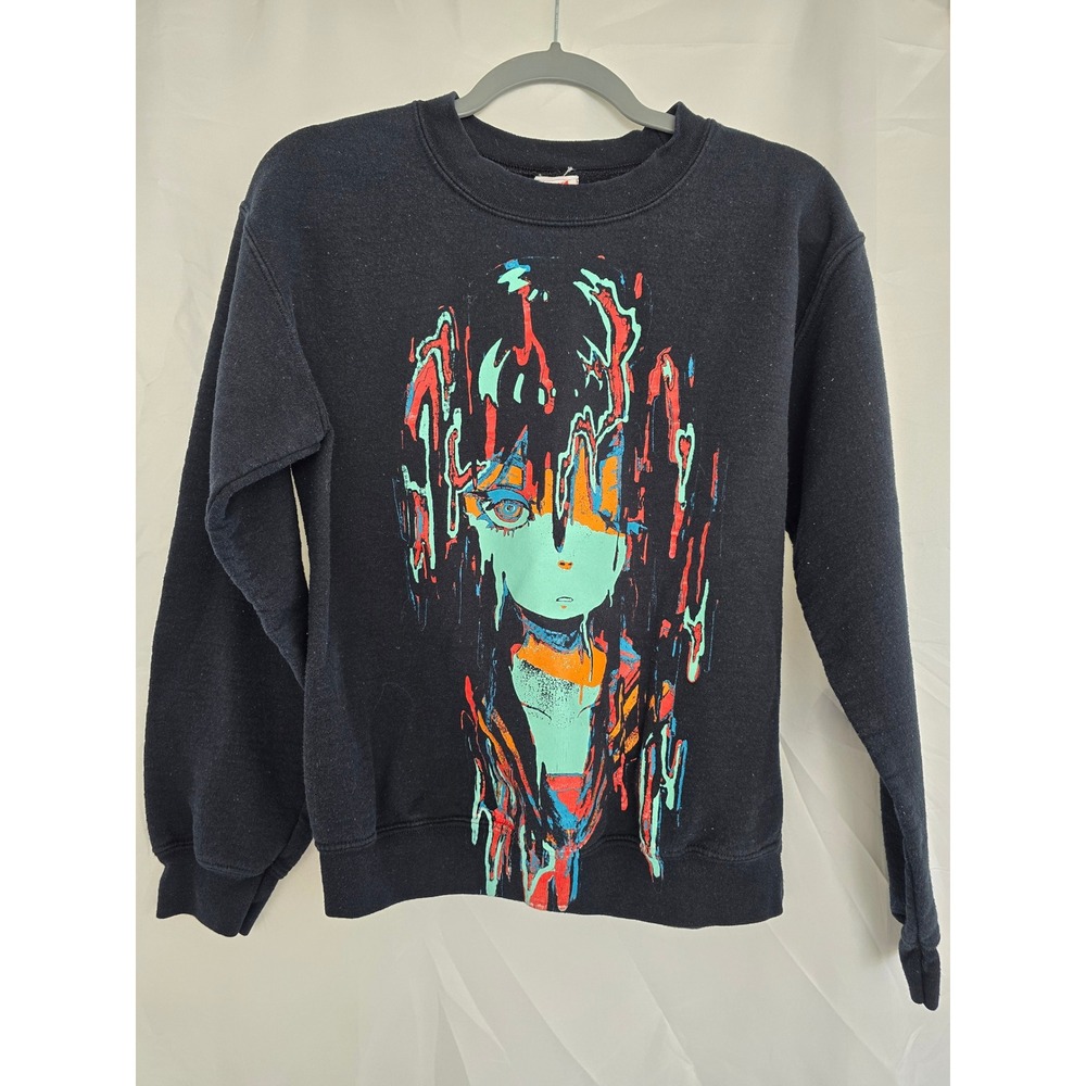 OMO Anime Graphic Black Crewneck Sweatshirt‎ Size S